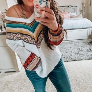Crazy Vibes Chevron Pullover